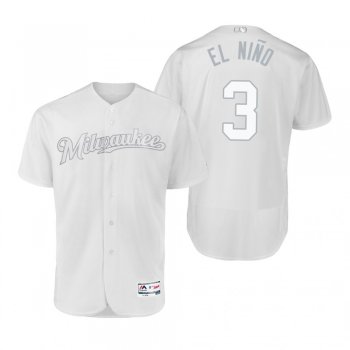 Milwaukee Brewers Orlando Arcia El Nino White 2019 Players' Weekend Authentic Jersey