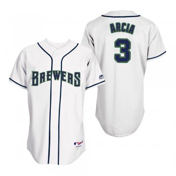 Brewers Orlando Arcia White 1994 Turn Back the Clock Throwback Jersey