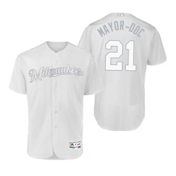 Milwaukee Brewers Travis Shaw Mayor-Ddc White 2019 Players' Weekend Authentic Jersey