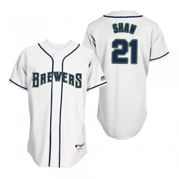 Brewers Travis Shaw White 1994 Turn Back the Clock Throwback Jersey