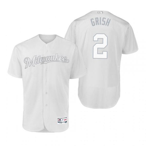 Milwaukee Brewers Trent Grisham Grish White 2019 Players' Weekend Authentic Jersey