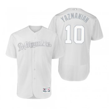 Milwaukee Brewers Yasmani Grandal Yazmanian Devil White 2019 Players' Weekend Authentic Jersey