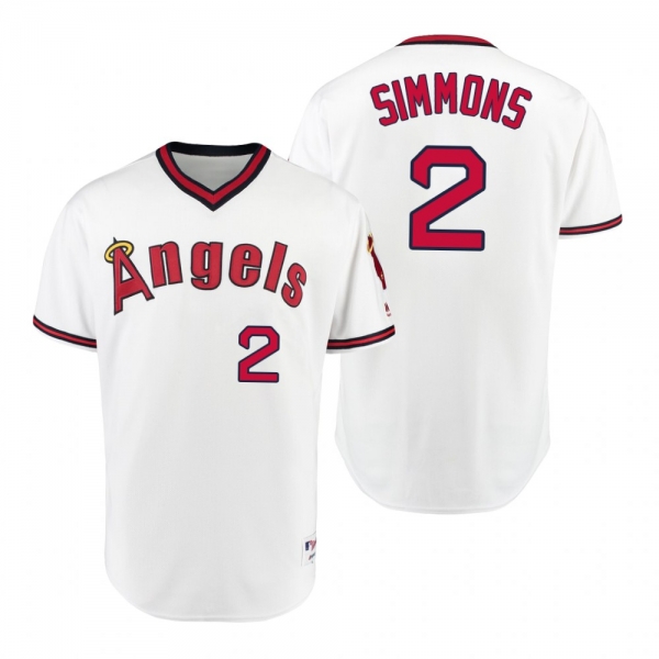 Los Angeles Angels Andrelton Simmons White 1975 Turn Back the Clock Authentic Player Jersey