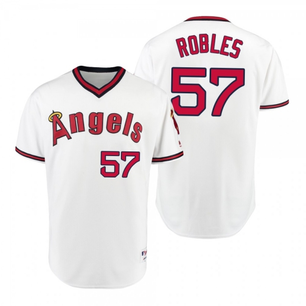 Los Angeles Angels Hansel Robles White 1975 Turn Back the Clock Authentic Player Jersey