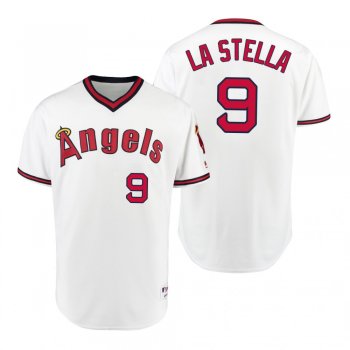 Los Angeles Angels Tommy La Stella White 1975 Turn Back the Clock Authentic Player Jersey