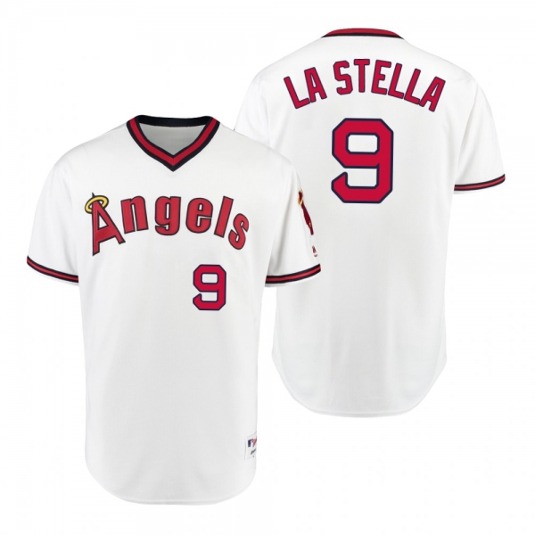 Los Angeles Angels Tommy La Stella White 1975 Turn Back the Clock Authentic Player Jersey