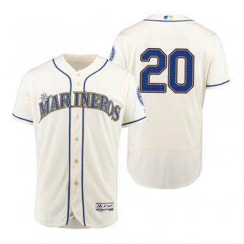 Dan Vogelbach Seattle Mariners Cream Hispanic Heritage Flex Base Jersey