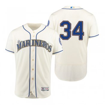 Felix Hernandez Seattle Mariners Cream Hispanic Heritage Flex Base Jersey