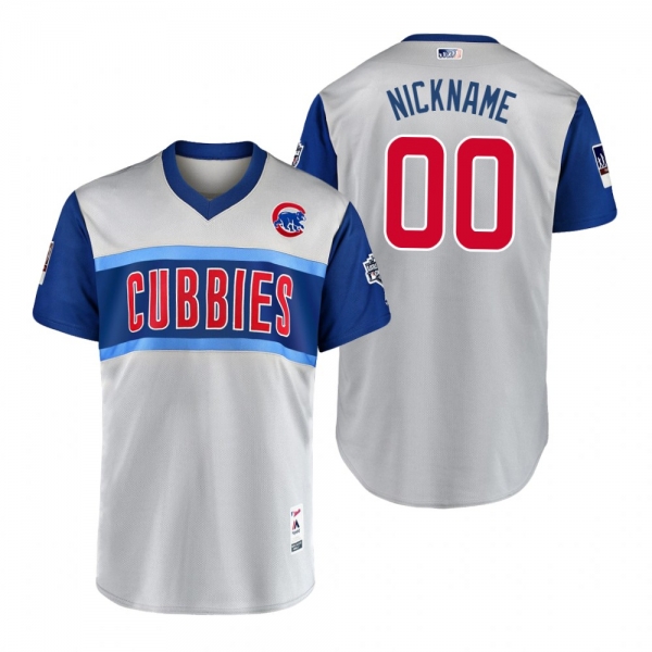 Chicago Cubs Custom Nickname Gray 2019 Little League Classic Replica Jersey