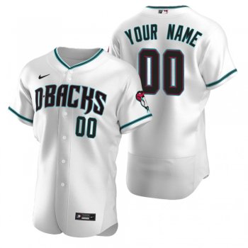 Men's Arizona Diamondbacks Custom Nike White Teal Authentic 2020 Alternate Jersey