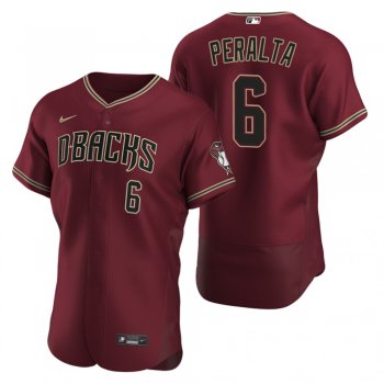 Men's Arizona Diamondbacks David Peralta Nike Crimson Authentic 2020 Alternate Jersey