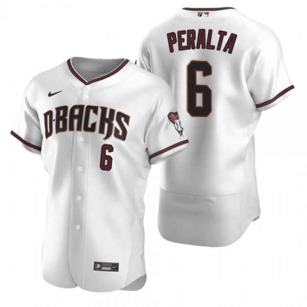 Men's Arizona Diamondbacks David Peralta Nike White Crimson Authentic 2020 Home Jersey