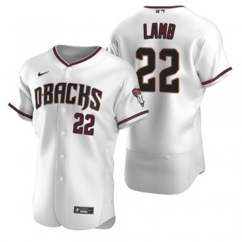 Men's Arizona Diamondbacks Jake Lamb Nike White Crimson Authentic 2020 Home Jersey