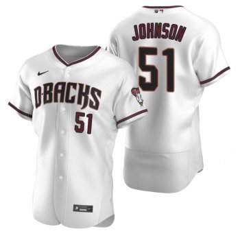 Men's Arizona Diamondbacks Randy Johnson Nike White Crimson Authentic 2020 Home Jersey