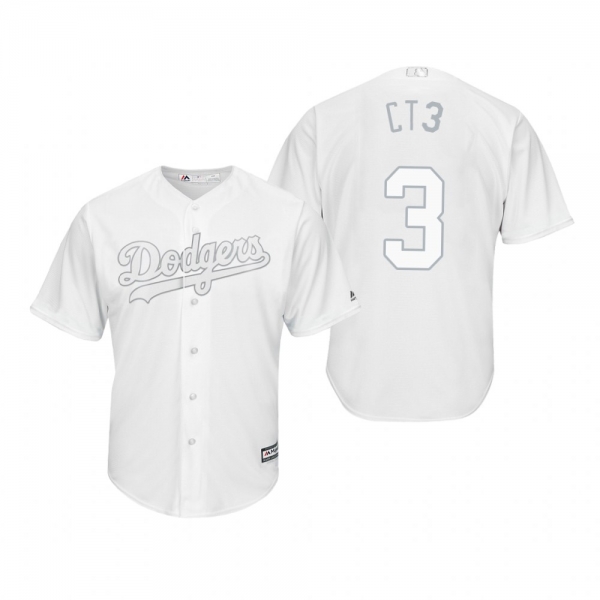 Los Angeles Dodgers Chris Taylor CT3 White 2019 Players' Weekend Replica Jersey