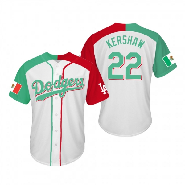 Clayton Kershaw Los Angeles Dodgers Two-Tone Mexican Heritage Night Cool Base Jersey