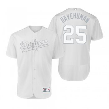 Dodgers David Freese Davehuman White 2019 Players' Weekend Authentic Jersey