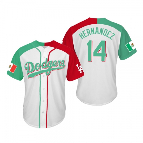 Enrique Hernandez Los Angeles Dodgers Two-Tone Mexican Heritage Night Cool Base Jersey