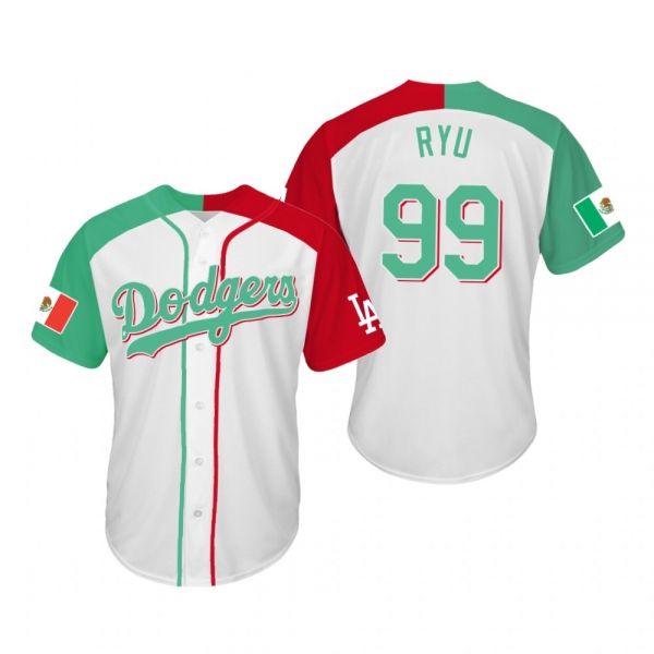 Hyun-Jin Ryu Los Angeles Dodgers Two-Tone Mexican Heritage Night Cool Base Jersey