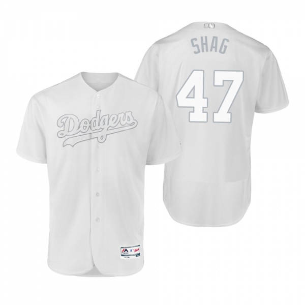 Dodgers JT Chargois Shag White 2019 Players' Weekend Authentic Jersey