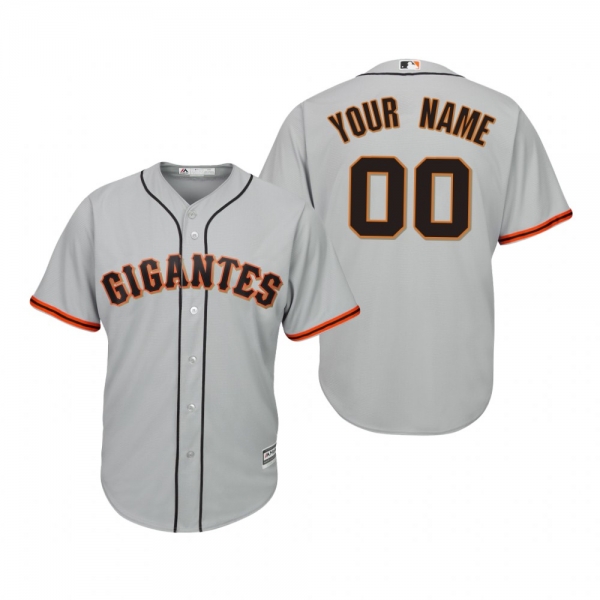 Custom San Francisco Giants Gray Hispanic Heritage Cool Base Jersey