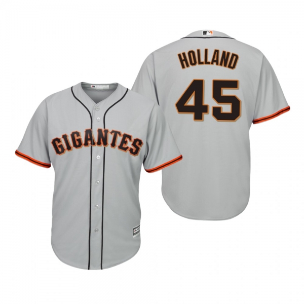 Derek Holland San Francisco Giants Gray Hispanic Heritage Cool Base Jersey