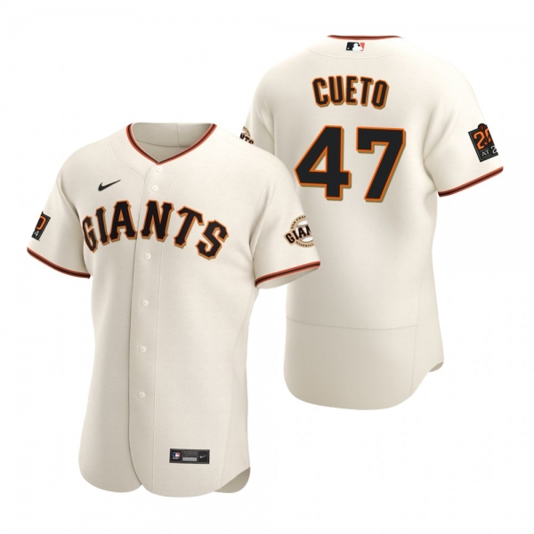 San Francisco Giants Johnny Cueto Nike White 2020 Authentic Jersey