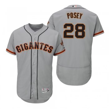 Buster Posey San Francisco Giants Gray Hispanic Heritage Flex Base Jersey