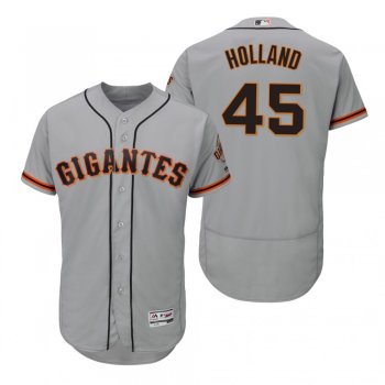 Derek Holland San Francisco Giants Gray Hispanic Heritage Flex Base Jersey