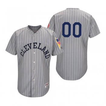 Custom Cleveland Indians Gray 1917 Turn Back the Clock Jersey