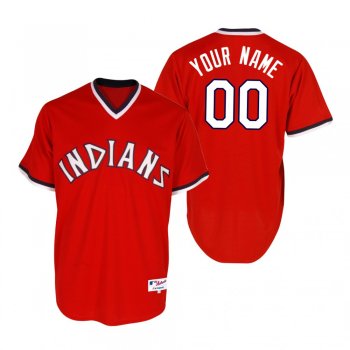 Custom Cleveland Indians Red Turn Back the Clock Jersey