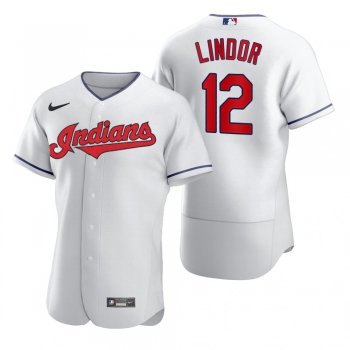 Cleveland Indians Francisco Lindor Nike White 2020 Authentic Jersey