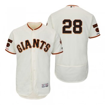 Giants Buster Posey Ivory Peter & Stretch 44 Patches Flex Base Jersey