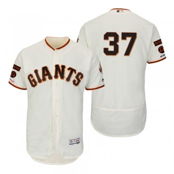 Giants Drew Pomeranz Ivory Peter & Stretch 44 Patches Flex Base Jersey