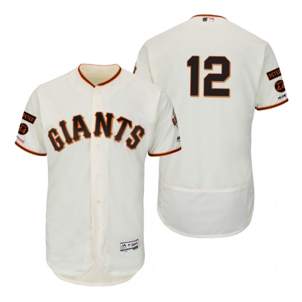 Giants Joe Panik Ivory Peter & Stretch 44 Patches Flex Base Jersey