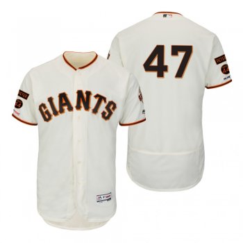 Giants Johnny Cueto Ivory Peter & Stretch 44 Patches Flex Base Jersey