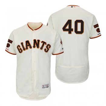 Giants Madison Bumgarner Ivory Peter & Stretch 44 Patches Flex Base Jersey