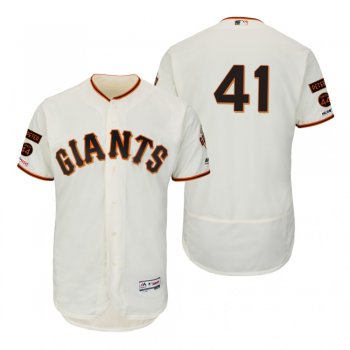 Giants Mark Melancon Ivory Peter & Stretch 44 Patches Flex Base Jersey