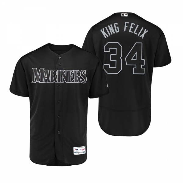 Seattle Mariners Felix Hernandez King Felix Black 2019 Players' Weekend Authentic Jersey