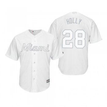 Miami Marlins Bryan Holaday Holly White 2019 Players' Weekend Replica Jersey