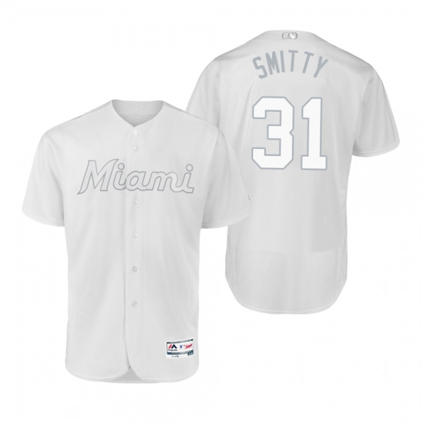 Miami Marlins Caleb Smith Smitty White 2019 Players' Weekend Authentic Jersey