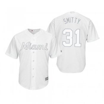 Miami Marlins Caleb Smith Smitty White 2019 Players' Weekend Replica Jersey