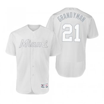 Marlins Curtis Granderson Grandyman White 2019 Players' Weekend Authentic Jersey