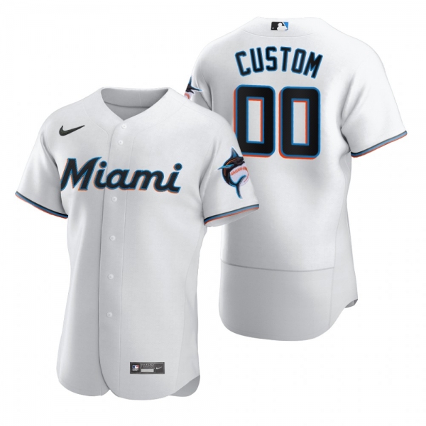 Miami Marlins Custom Nike White 2020 Authentic Jersey