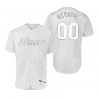 Miami Marlins Custom White 2019 Players' Weekend Nickname Authentic Jersey