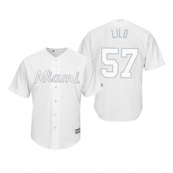 Miami Marlins Elieser Hernandez Lilo White 2019 Players' Weekend Replica Jersey