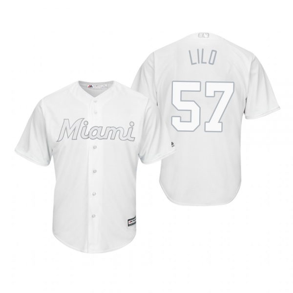 Miami Marlins Elieser Hernandez Lilo White 2019 Players' Weekend Replica Jersey