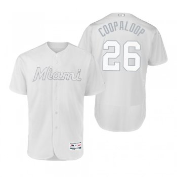 Miami Marlins Garrett Cooper Coopaloop White 2019 Players' Weekend Authentic Jersey