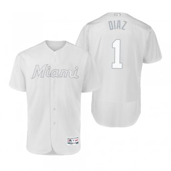 Miami Marlins Isan Diaz Diaz White 2019 Players' Weekend Authentic Jersey