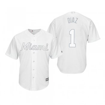 Miami Marlins Isan Diaz Diaz White 2019 Players' Weekend Replica Jersey